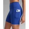 imageCRZ YOGA Butterbreeze Athletic Biker Shorts Pockets 6  High Waist Workout Gym Volleyball Running Yoga WomensWaves Blue