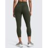imageCRZ YOGA Butterlift Capris Workout Leggings 23quot  High Waisted Workout Pilates Crop Gym Athletic Womens Yoga PantsOlive Green