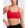 imageCRZ YOGA Butterlift Double Lined V Back Sports Bras for Women  Scoop Neck Spaghetti Strap Wireless Yoga Top Non PaddedAurora Red