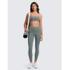 imageCRZ YOGA Butterlift Double Lined V Back Sports Bras for Women  Scoop Neck Spaghetti Strap Wireless Yoga Top Non PaddedGrey Sage