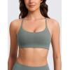 imageCRZ YOGA Butterlift Double Lined V Back Sports Bras for Women  Scoop Neck Spaghetti Strap Wireless Yoga Top Non PaddedGrey Sage