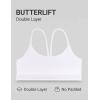 imageCRZ YOGA Butterlift Double Lined V Back Sports Bras for Women  Scoop Neck Spaghetti Strap Wireless Yoga Top Non PaddedWhite