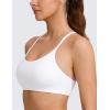 imageCRZ YOGA Butterlift Double Lined V Back Sports Bras for Women  Scoop Neck Spaghetti Strap Wireless Yoga Top Non PaddedWhite