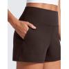 imageCRZ YOGA Butterlift Linerless Shorts for Women 3quot  High Waisted Comfy Yoga Casual Lounge Workout with PocketsHot Fudge Brown
