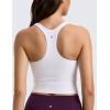 imageCRZ YOGA Butterlift Square Neck Crop Tank Tops for Women  Longline Racerback Sports Bras Yoga Cami Non PaddedWhite