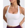 imageCRZ YOGA Butterlift Square Neck Crop Tank Tops for Women  Longline Racerback Sports Bras Yoga Cami Non PaddedWhite