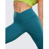 imageCRZ YOGA Butterluxe Crossover Waist Leggings 28quot  Criss Cross Full Length Workout Athletic Womens Yoga PantsBorealis Green