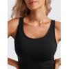 imageCRZ YOGA Butterluxe Double Lined Tank Tops for Women  Workout Casual Scoop Neck Racerback Crop Sleeveless ShirtBlack