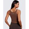 imageCRZ YOGA Butterluxe Double Lined Tank Tops for Women  Workout Casual Scoop Neck Racerback Crop Sleeveless ShirtCoffee Brown