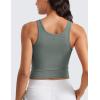 imageCRZ YOGA Butterluxe Double Lined Tank Tops for Women  Workout Casual Scoop Neck Racerback Crop Sleeveless ShirtGrey Sage
