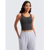 imageCRZ YOGA Butterluxe Double Lined Tank Tops for Women  Workout Casual Scoop Neck Racerback Crop Sleeveless ShirtMysterious Grey