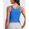 imageCRZ YOGA Butterluxe Double Lined Tank Tops for Women  Workout Casual Scoop Neck Racerback Crop Sleeveless ShirtSparkle Blue