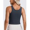 imageCRZ YOGA Butterluxe Double Lined Tank Tops for Women  Workout Casual Scoop Neck Racerback Crop Sleeveless ShirtTrue Navy