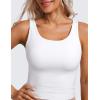 imageCRZ YOGA Butterluxe Double Lined Tank Tops for Women  Workout Casual Scoop Neck Racerback Crop Sleeveless ShirtWhite