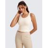 imageCRZ YOGA Butterluxe Double Lined Tank Tops for Women  Workout Casual Scoop Neck Racerback Crop Sleeveless ShirtWhite Apricot