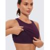 imageCRZ YOGA Butterluxe High Neck Crop Tank Tops for Women  Racerback Padded Longline Sports Bras WorkoutDeep Purple