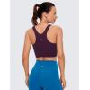 imageCRZ YOGA Butterluxe High Neck Crop Tank Tops for Women  Racerback Padded Longline Sports Bras WorkoutDeep Purple