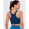 imageCRZ YOGA Butterluxe High Neck Crop Tank Tops for Women  Racerback Padded Longline Sports Bras WorkoutFrench Navy