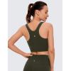 imageCRZ YOGA Butterluxe High Neck Crop Tank Tops for Women  Racerback Padded Longline Sports Bras WorkoutOlive Green