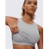 imageCRZ YOGA Butterluxe High Neck Crop Tank Tops for Women  Racerback Padded Longline Sports Bras WorkoutRhino Grey