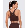 imageCRZ YOGA Butterluxe High Neck Crop Tank Tops for Women  Racerback Padded Longline Sports Bras WorkoutTaupe