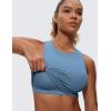 imageCRZ YOGA Butterluxe High Neck Crop Tank Tops for Women  Racerback Padded Longline Sports Bras WorkoutUniverse Blue