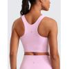 imageCRZ YOGA Butterluxe High Neck Crop Tank Tops for Women  Racerback Padded Longline Sports Bras WorkoutVita Pink