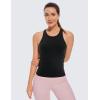 imageCRZ YOGA Butterluxe High Neck Tank Tops for Women  Yoga Workout Athletic Gym Camisole Racerback Sleeveless ShirtsBlack