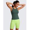 imageCRZ YOGA Butterluxe High Neck Tank Tops for Women  Yoga Workout Athletic Gym Camisole Racerback Sleeveless ShirtsDark Forest Green