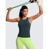 imageCRZ YOGA Butterluxe High Neck Tank Tops for Women  Yoga Workout Athletic Gym Camisole Racerback Sleeveless ShirtsForest Dark Green
