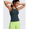 imageCRZ YOGA Butterluxe High Neck Tank Tops for Women  Yoga Workout Athletic Gym Camisole Racerback Sleeveless ShirtsForest Dark Green