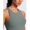 imageCRZ YOGA Butterluxe High Neck Tank Tops for Women  Yoga Workout Athletic Gym Camisole Racerback Sleeveless ShirtsGrey Sage