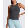 imageCRZ YOGA Butterluxe High Neck Tank Tops for Women  Yoga Workout Athletic Gym Camisole Racerback Sleeveless ShirtsMysterious Grey