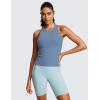imageCRZ YOGA Butterluxe High Neck Tank Tops for Women  Yoga Workout Athletic Gym Camisole Racerback Sleeveless ShirtsOasis Blue