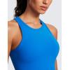 imageCRZ YOGA Butterluxe High Neck Tank Tops for Women  Yoga Workout Athletic Gym Camisole Racerback Sleeveless ShirtsSparkle Blue