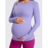 imageCRZ YOGA Butterluxe Maternity Crewneck Long Sleeve Shirts  Athletic Yoga Casual Pregnancy Womens Tee Tops Basic Layer SoftDark Lavender Purple