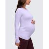 imageCRZ YOGA Butterluxe Maternity Crewneck Long Sleeve Shirts  Athletic Yoga Casual Pregnancy Womens Tee Tops Basic Layer SoftLavender Frost
