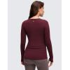 imageCRZ YOGA Butterluxe Maternity Crewneck Long Sleeve Shirts  Athletic Yoga Casual Pregnancy Womens Tee Tops Basic Layer SoftRed Merlot