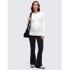 imageCRZ YOGA Butterluxe Maternity Crewneck Long Sleeve Shirts  Athletic Yoga Casual Pregnancy Womens Tee Tops Basic Layer SoftWhite