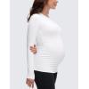 imageCRZ YOGA Butterluxe Maternity Crewneck Long Sleeve Shirts  Athletic Yoga Casual Pregnancy Womens Tee Tops Basic Layer SoftWhite