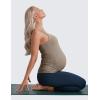 imageCRZ YOGA Butterluxe Maternity Square Neck Tank Tops  Ruched Sleeveless Womens Pregnancy Yoga Tee Shirt with Built in BraNomad Grey