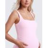imageCRZ YOGA Butterluxe Maternity Square Neck Tank Tops  Ruched Sleeveless Womens Pregnancy Yoga Tee Shirt with Built in BraVita Pink