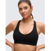 imageCRZ YOGA Butterluxe Racerback Sports Bras for Women  V Neck Supportive Padded Wireless Athletic Yoga Crop TopBlack