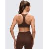 imageCRZ YOGA Butterluxe Racerback Sports Bras for Women  V Neck Supportive Padded Wireless Athletic Yoga Crop TopLava Brown
