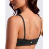 imageCRZ YOGA Butterluxe Square Neck Sports Bras for Women  Spaghetti Strap Yoga Wireless Low Coverage Padded Cami Crop TopBlack