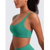imageCRZ YOGA Butterluxe Square Neck Sports Bras for Women  Spaghetti Strap Yoga Wireless Low Coverage Padded Cami Crop TopCascadia Green