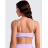 imageCRZ YOGA Butterluxe Square Neck Sports Bras for Women  Spaghetti Strap Yoga Wireless Low Coverage Padded Cami Crop TopElfin Purple