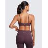 imageCRZ YOGA Butterluxe Square Neck Sports Bras for Women  Spaghetti Strap Yoga Wireless Low Coverage Padded Cami Crop TopGrape Thistle Purple