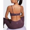 imageCRZ YOGA Butterluxe Square Neck Sports Bras for Women  Spaghetti Strap Yoga Wireless Low Coverage Padded Cami Crop TopGrape Thistle Purple