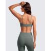 imageCRZ YOGA Butterluxe Square Neck Sports Bras for Women  Spaghetti Strap Yoga Wireless Low Coverage Padded Cami Crop TopGrey Sage